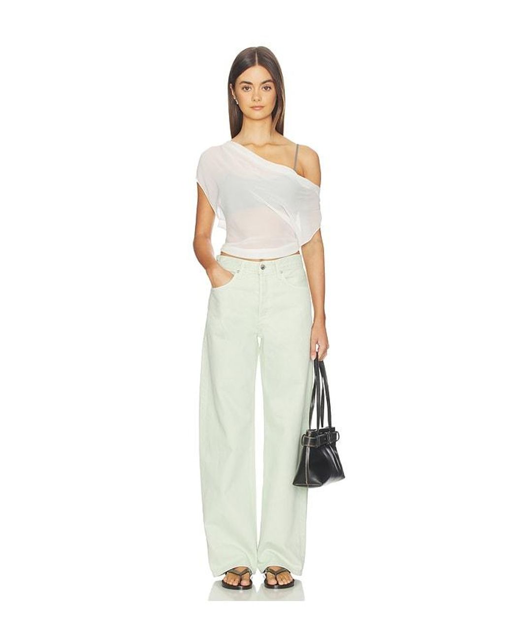 Agolde White Arc Loose Wide Crop Jeans
