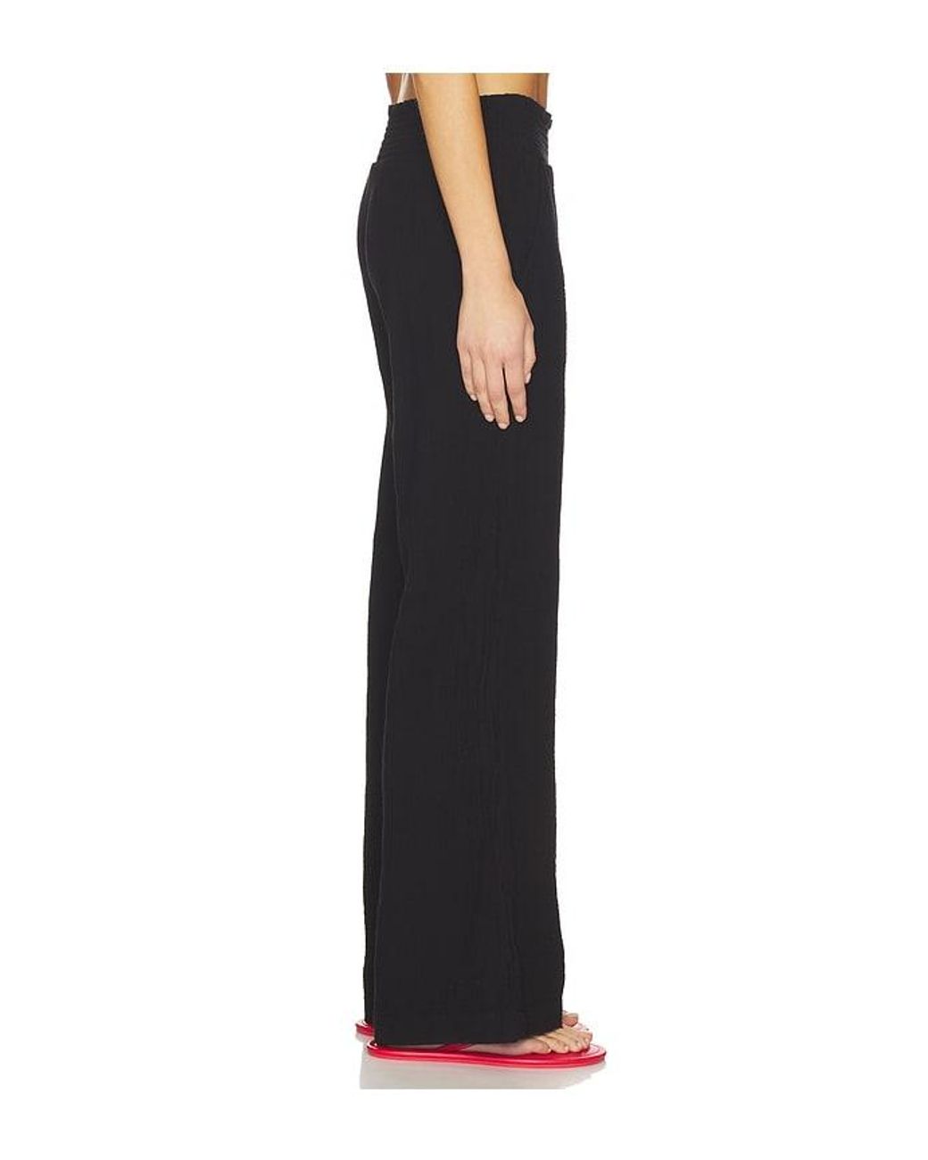 Bobi Black Wide Leg Beach Pant
