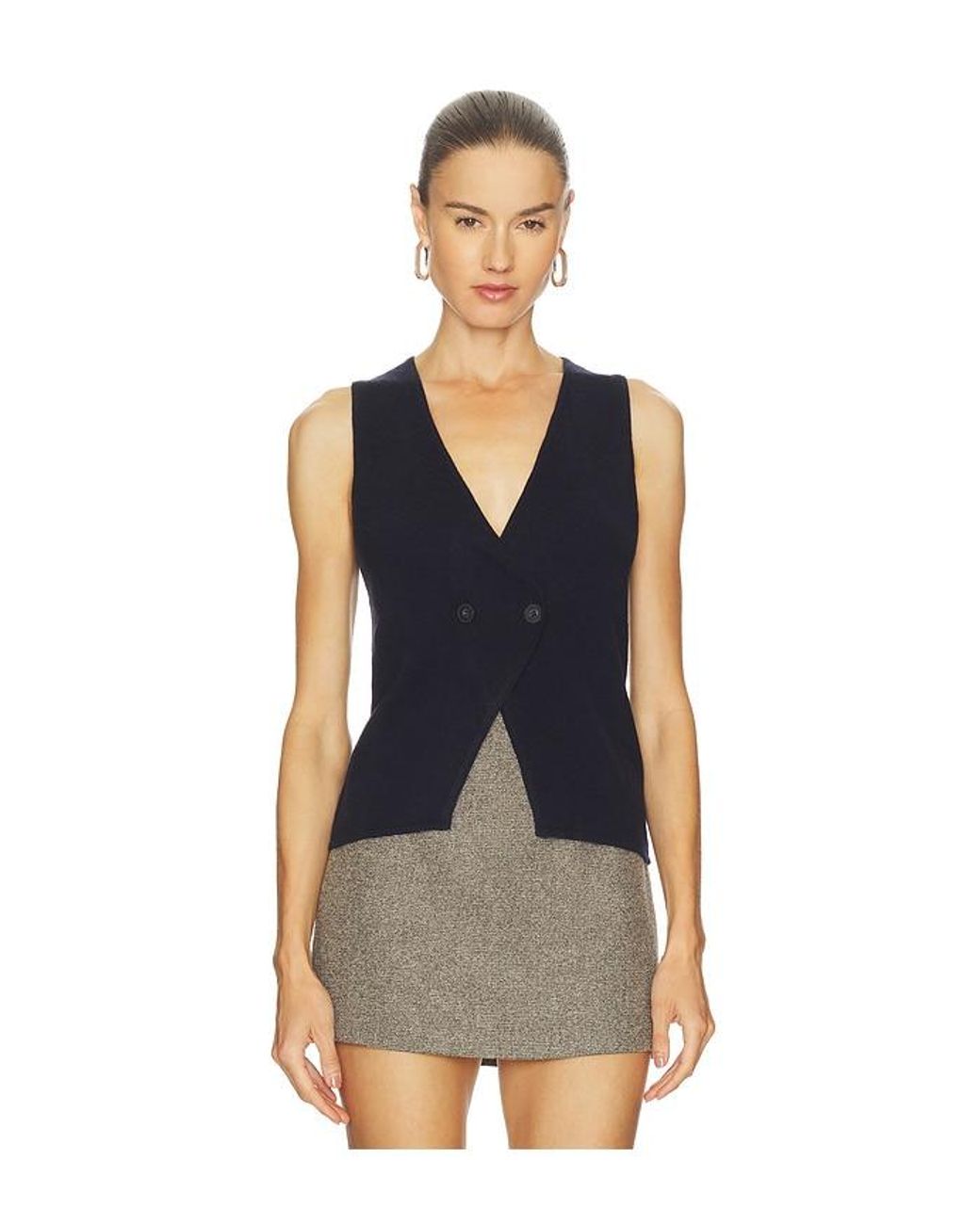 NAADAM Blue Cashmino Vest Set With Reversible Bolero