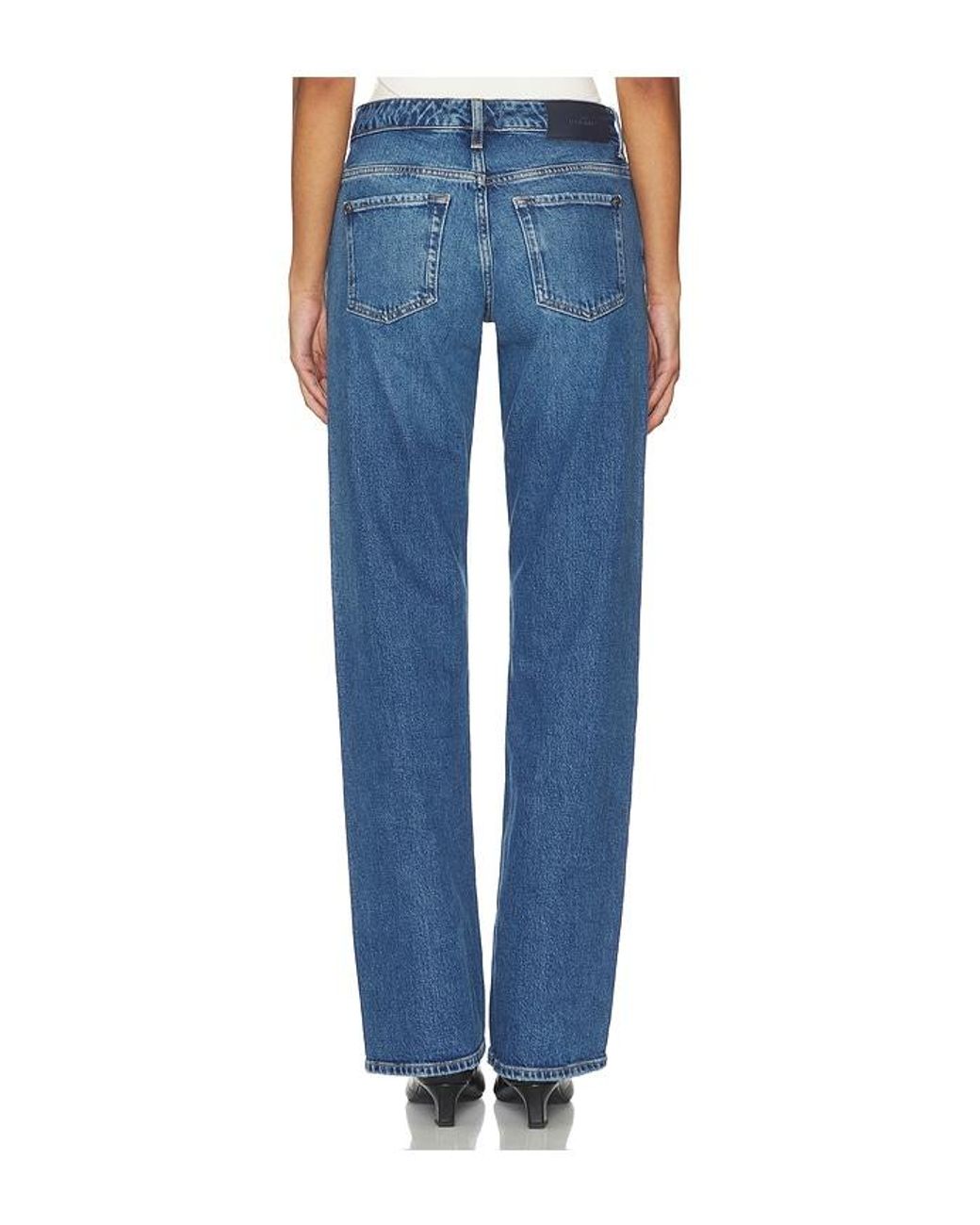 7 For All Mankind Blue Low Straight Leg Jeans
