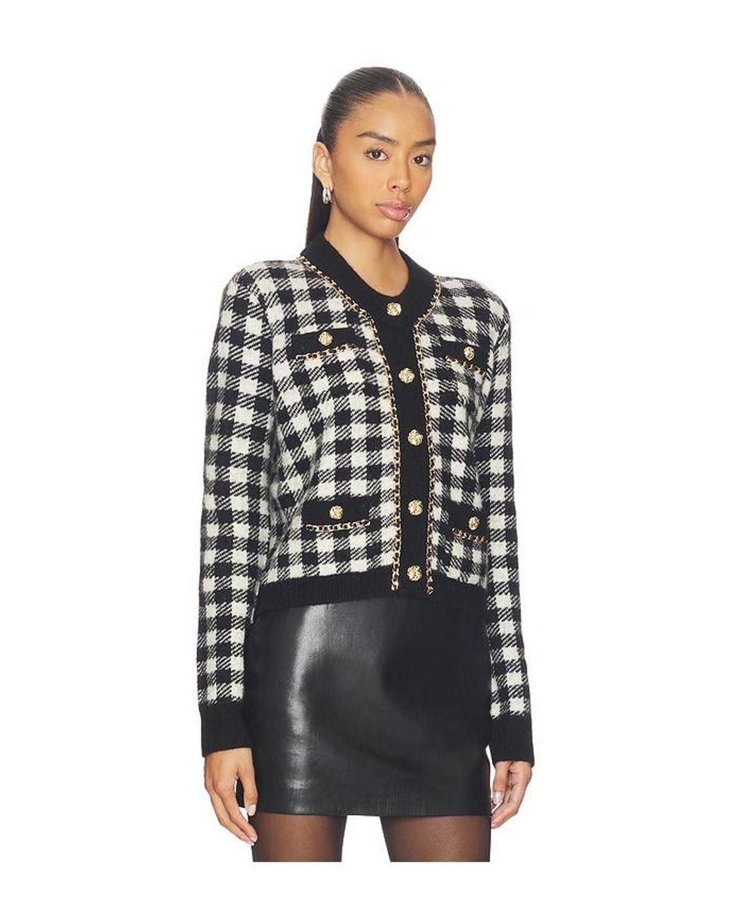 Generation Love Black Selma Houndstooth Cardigan