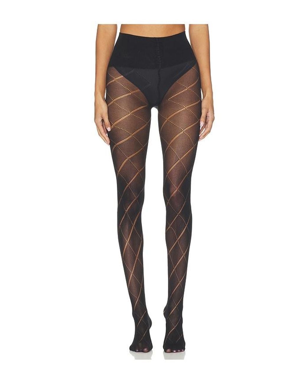 Swedish Stockings Blue Kitty Romb Pointelle Tights
