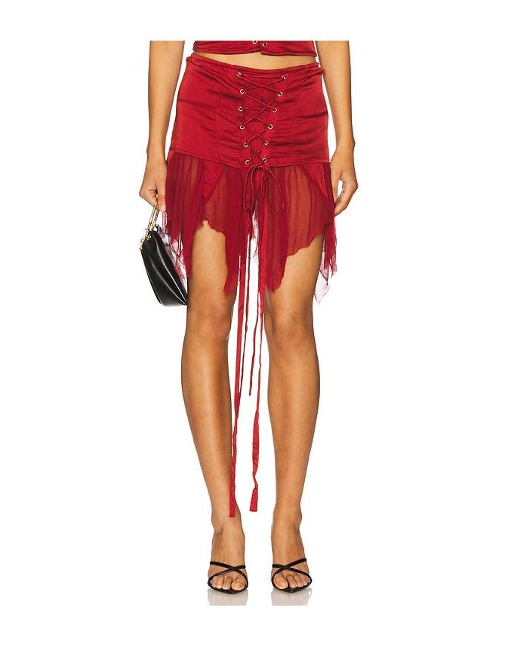 AMOR MIA Red Metamorphosis Mini Skirt
