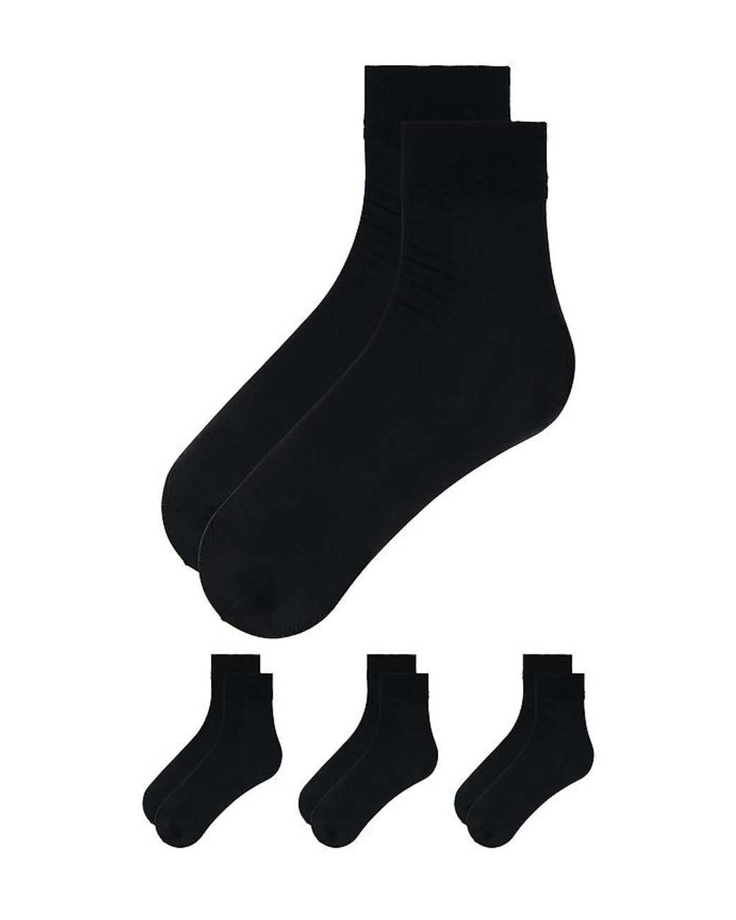 Commando Black 3 Pack High Socks