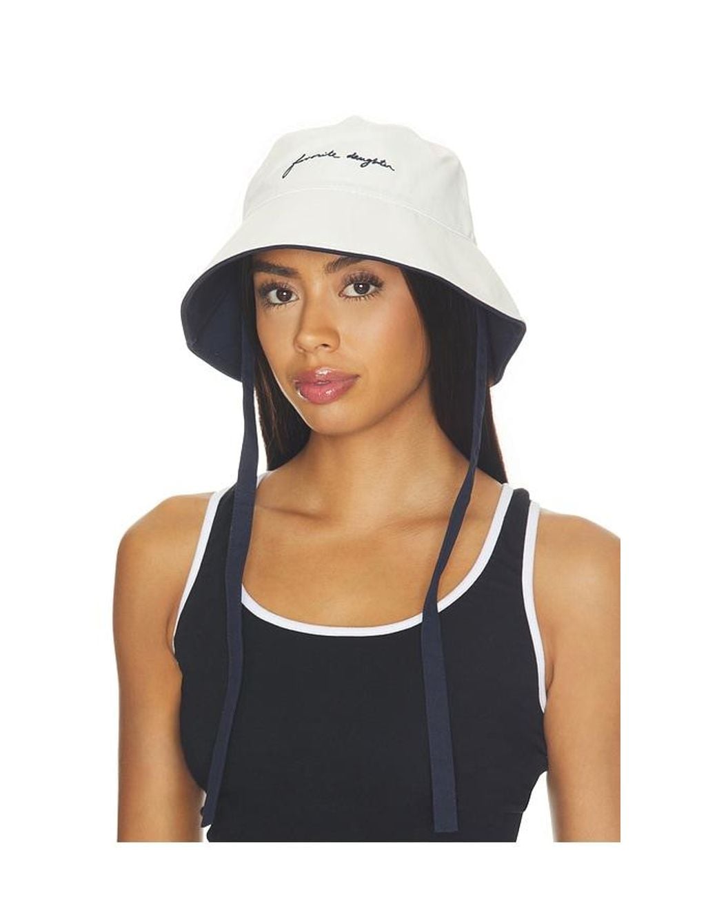 FAVORITE DAUGHTER White The Color Block Canvas Bucket Hat