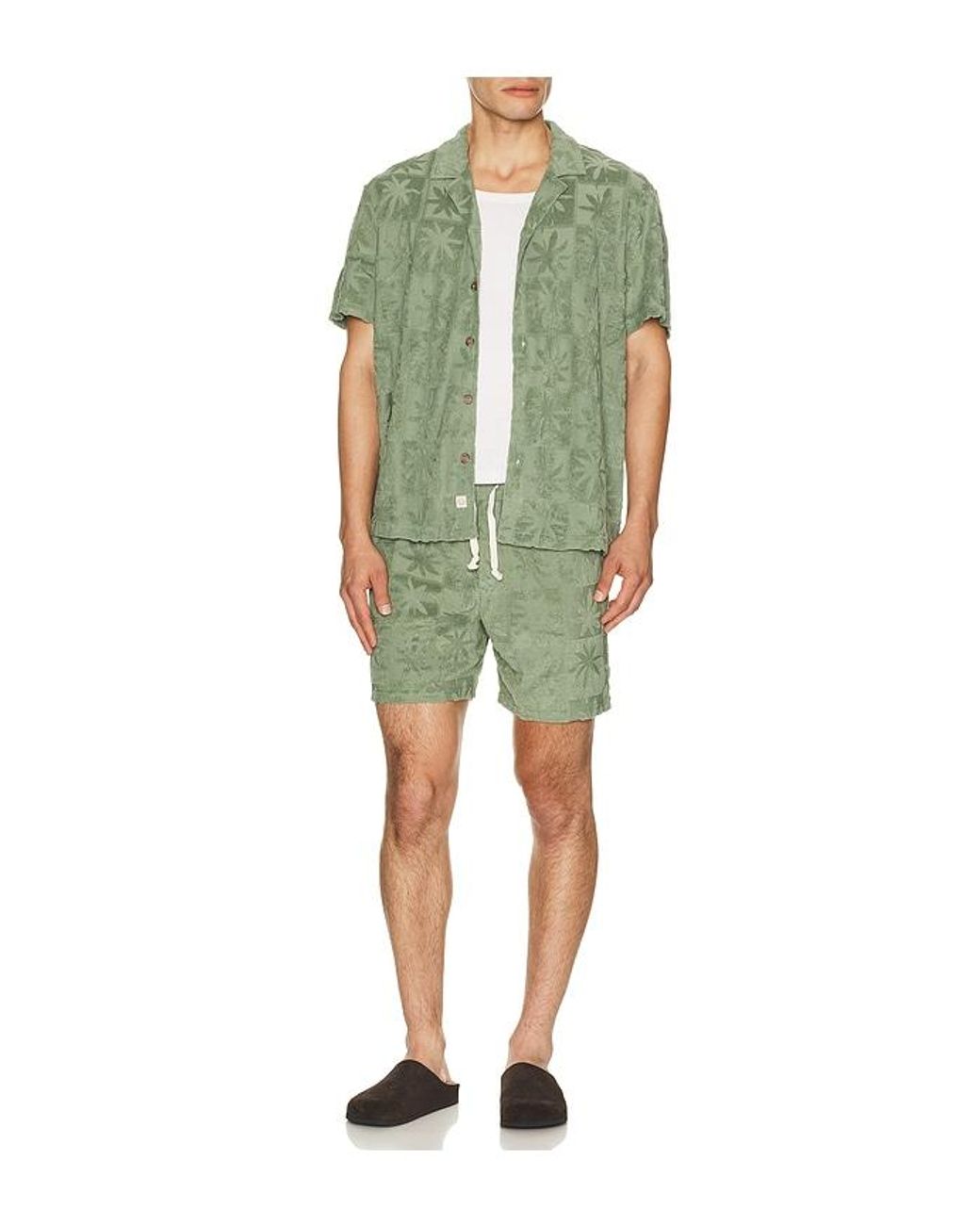Marine Layer Green Rico Terry Resort Shirt for men