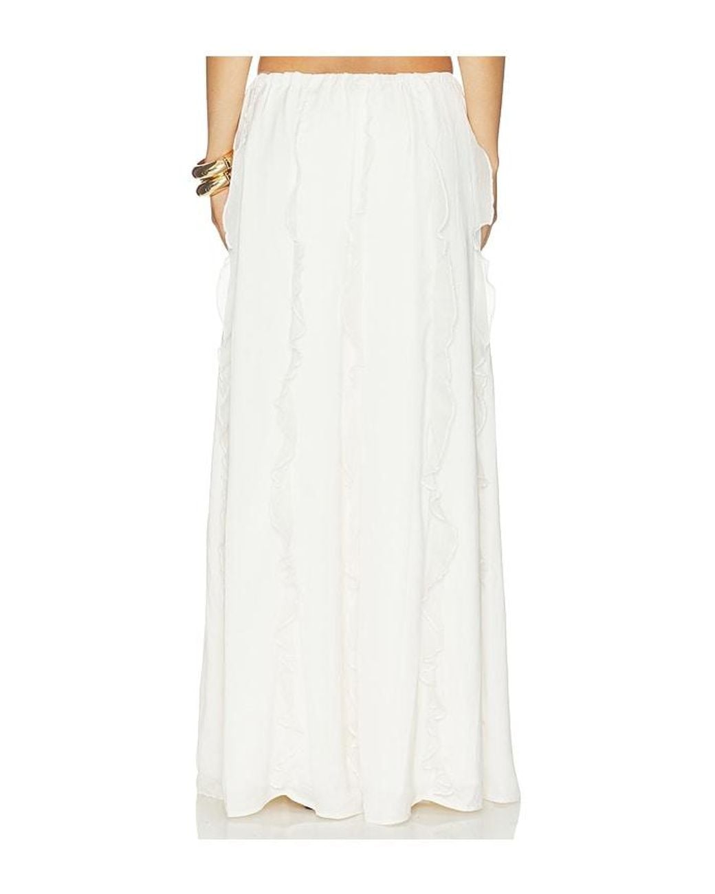 SNDY'S White Sereia Maxi Skirt