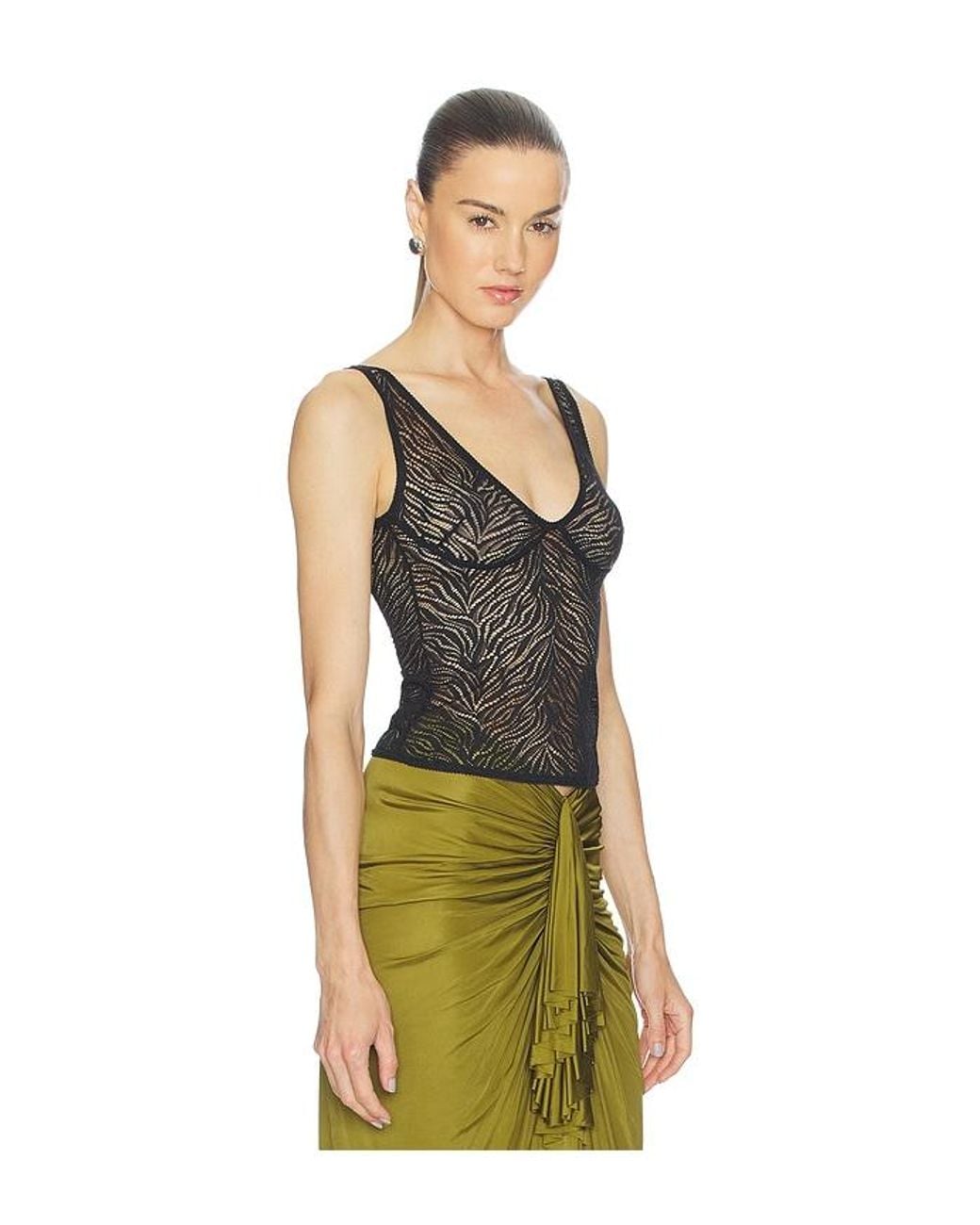 Atlein Black Lingerie Strap Top