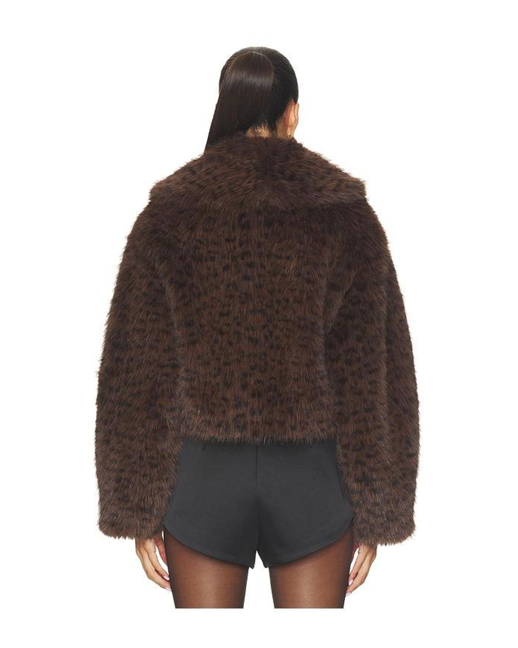 MAJORELLE Black Astrid Faux Fur Jacket