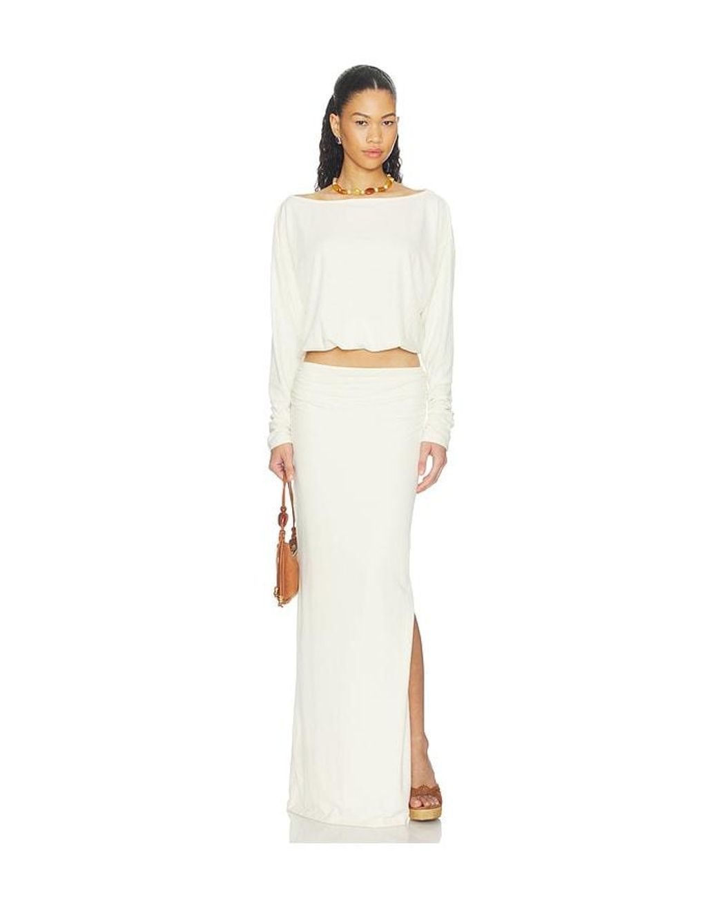 SNDY'S White Ainara Maxi Skirt