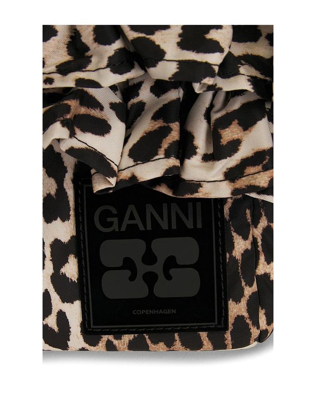 Ganni Black Mini Shopper Ruffle Print