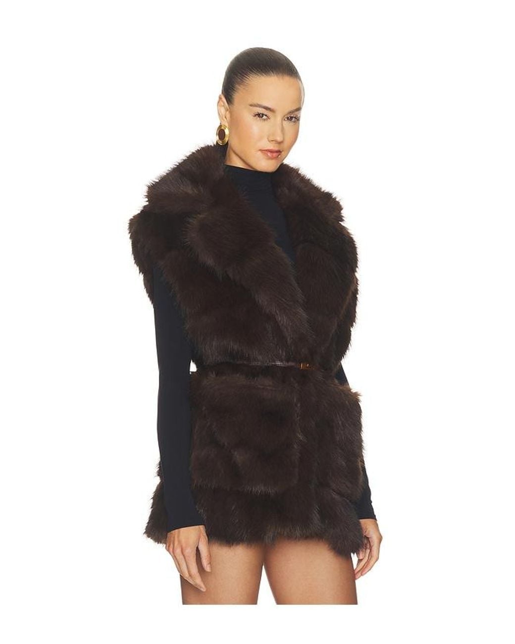 Bardot Black Brentley Faux Fur Vest