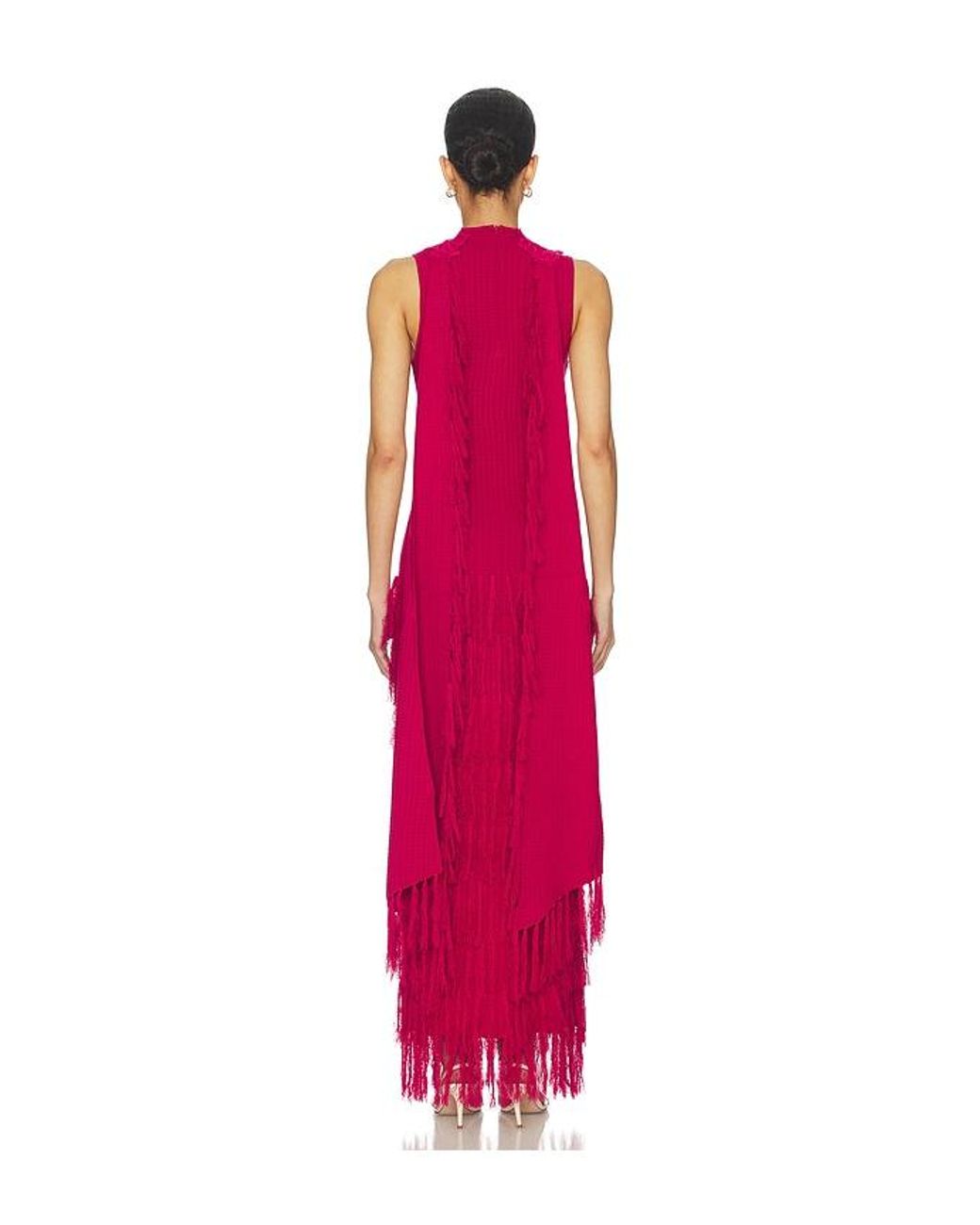 YELLOW THE LABEL Pink Phoebe Fringe Dress