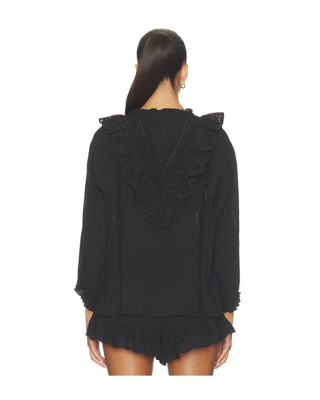 Show Me Your Mumu Black French Blouse