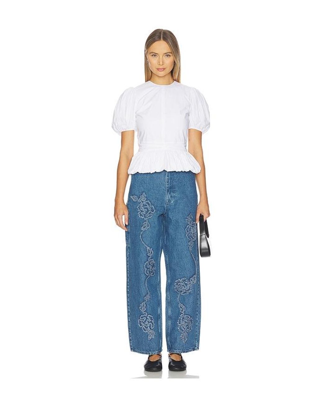 ROTATE BIRGER CHRISTENSEN White Top With Puffsleeves