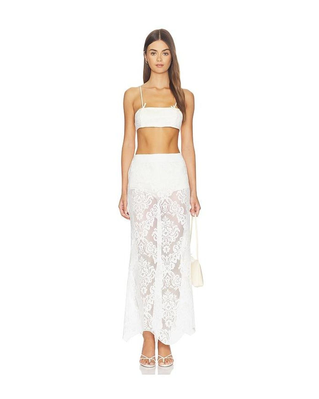 YELLOW THE LABEL White X Revolve Soren Maxi Skirt