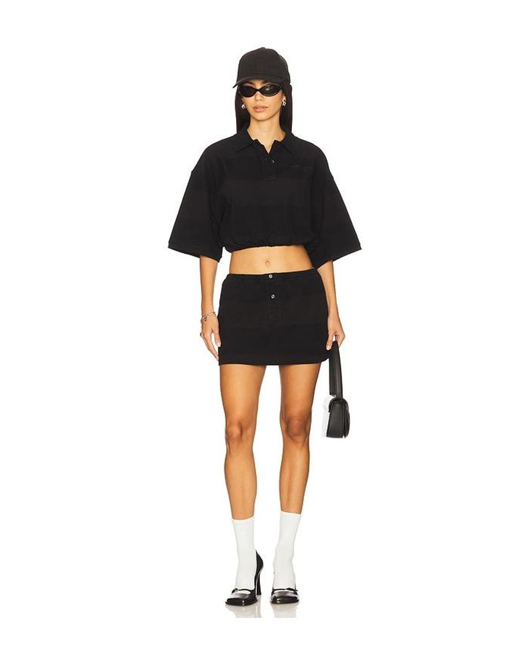 Alexander Wang Black Mini Deconstructed Polo Skort