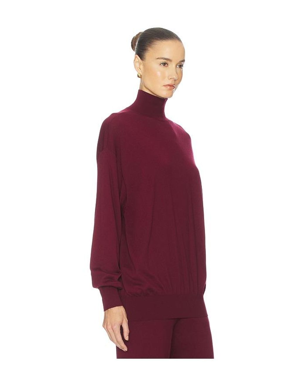 Helsa Red Madeira Oversized Turtleneck