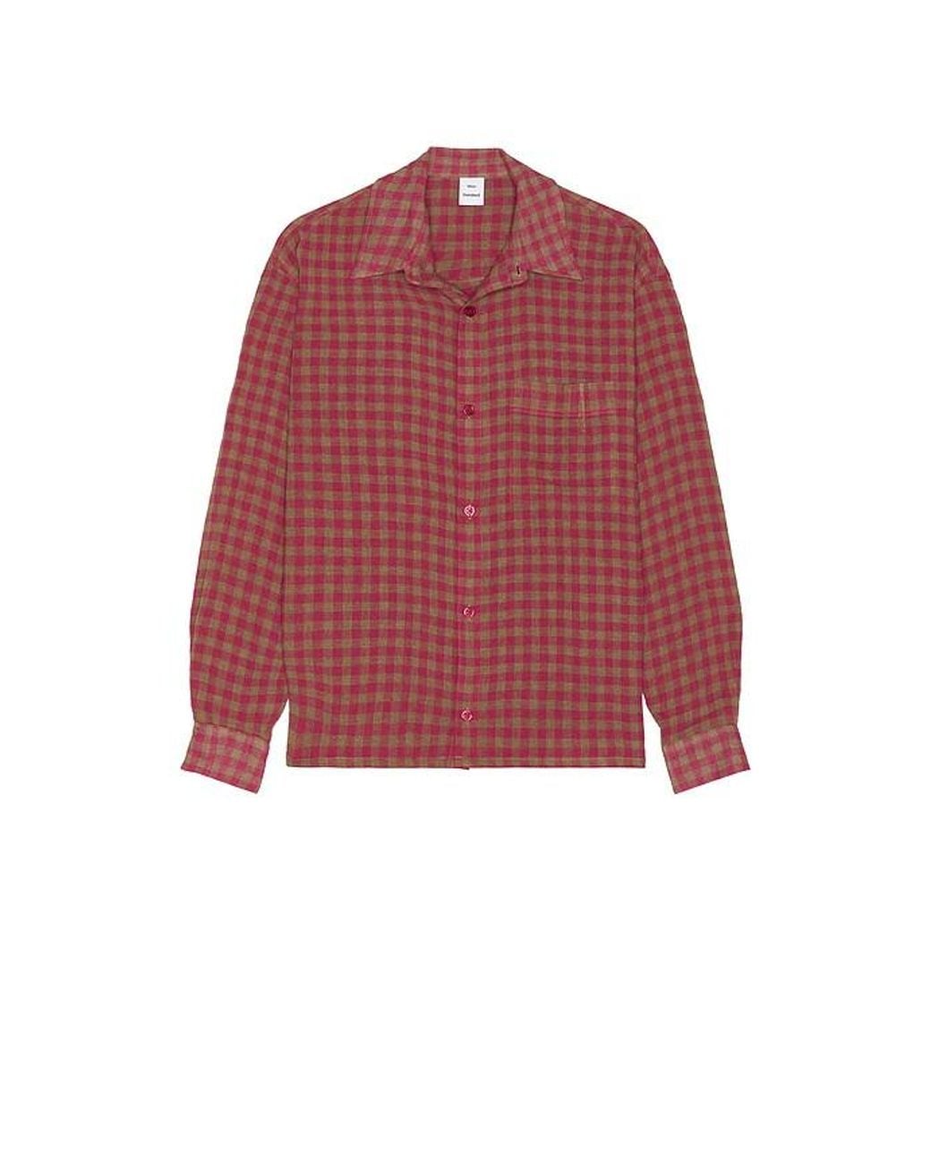 Won Hundred Red Mason Check Shirt for men
