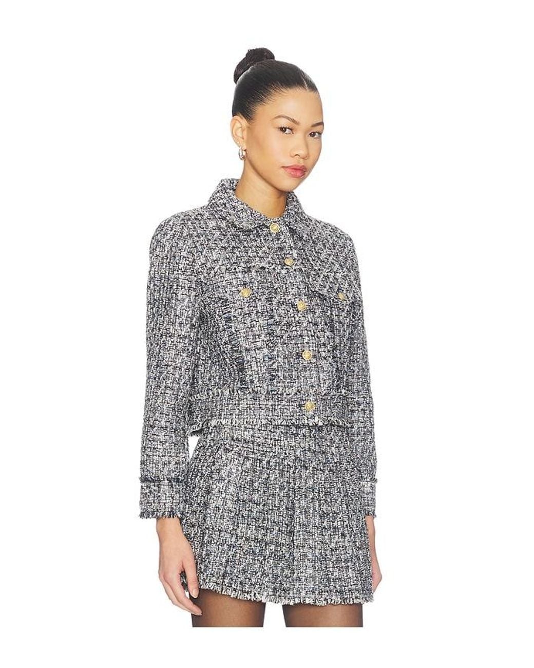 Alice + Olivia Gray Chloe Cropped Boxy Jacket