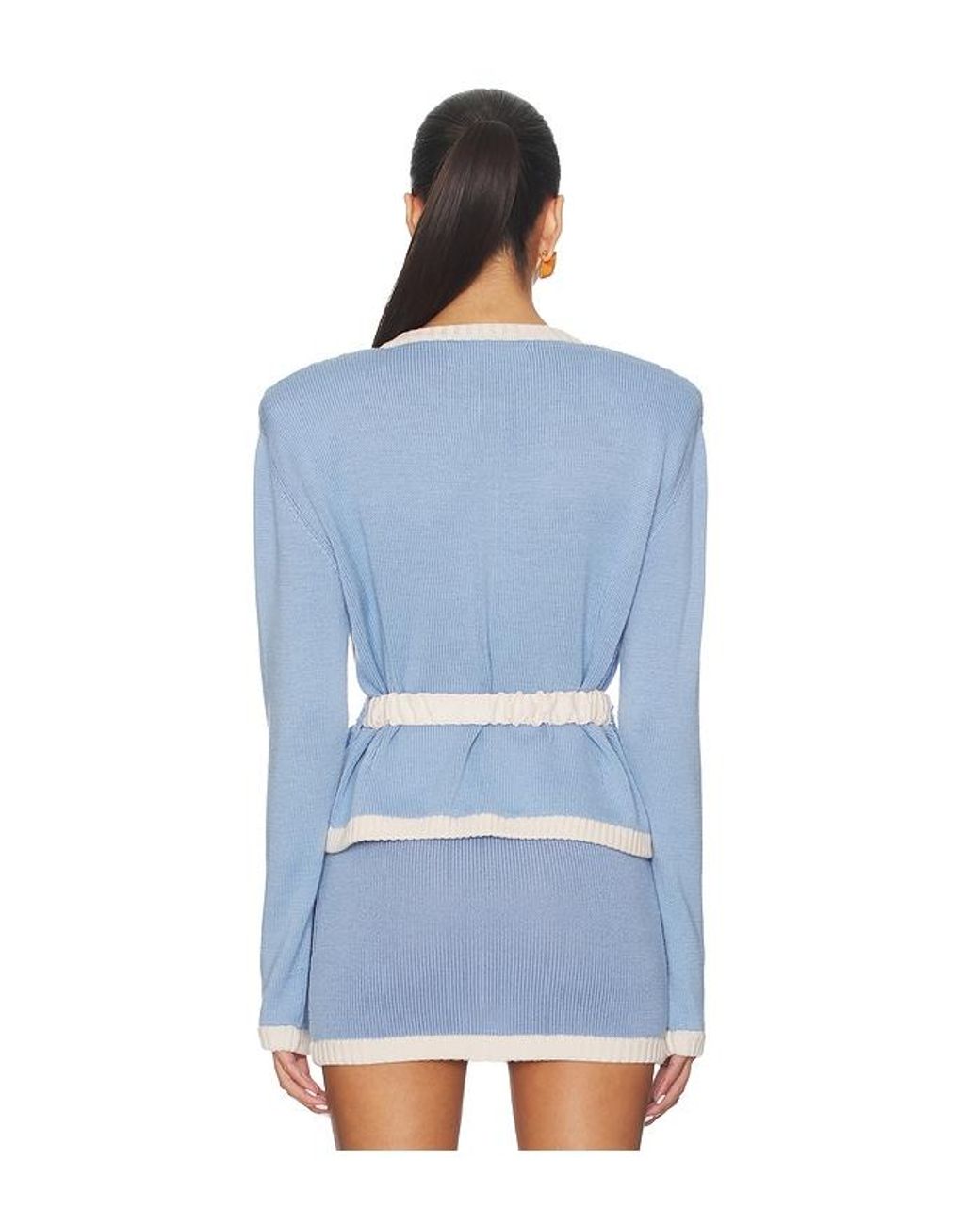 ROWEN ROSE Blue Knit Cardigan