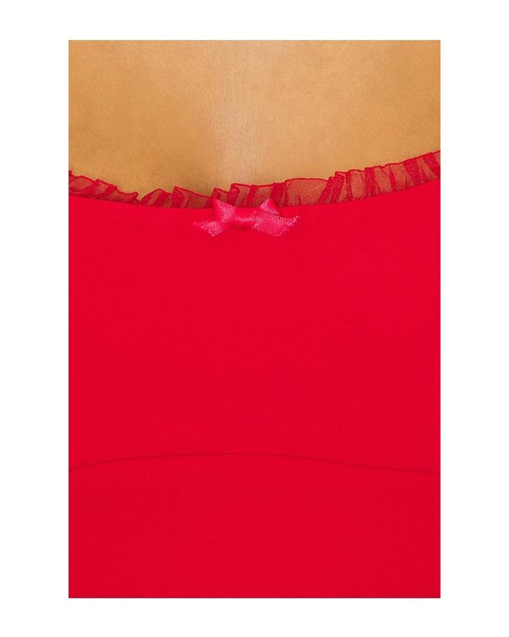 Amanda Uprichard Red Crepe Ruffle Tulle Sleeveless Romper