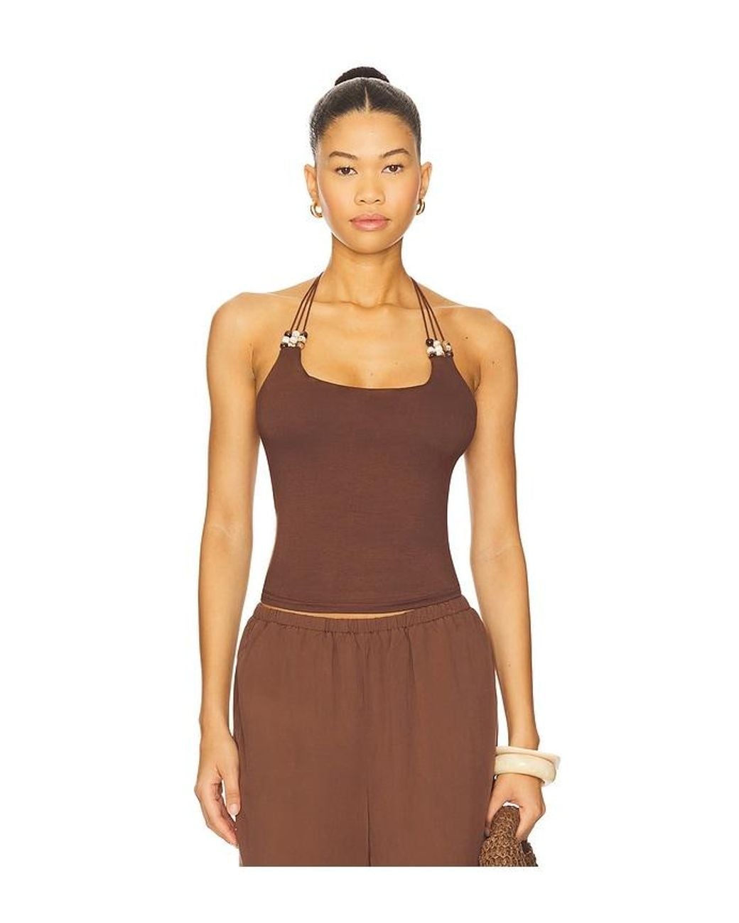 superdown Orange Blanche Halter Top
