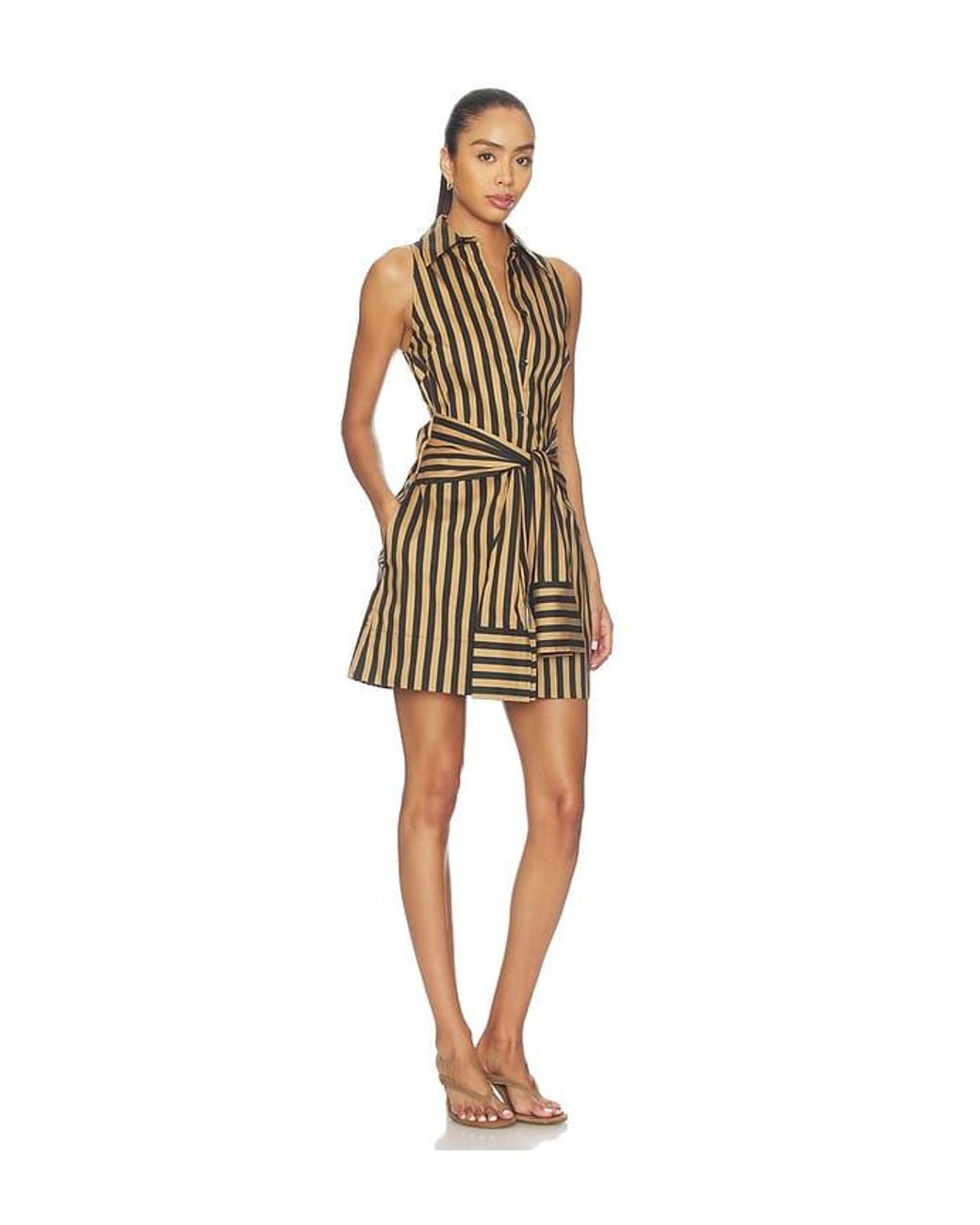 Simon Miller Natural Inna Sleeveless Poplin Mini Dress