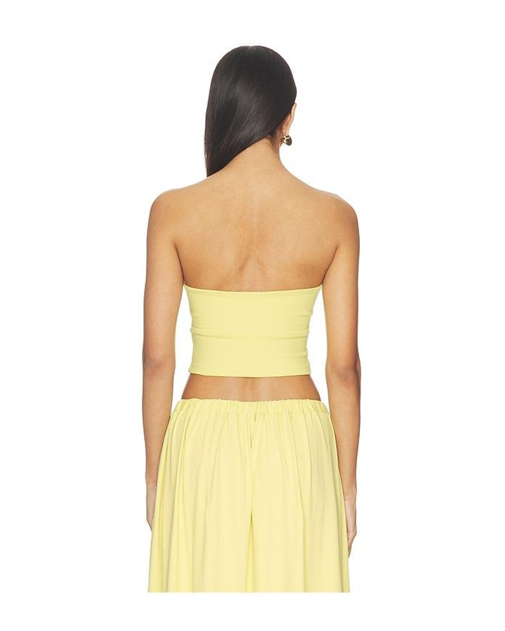 Susana Monaco Yellow V Wire Pleated Crop Tube