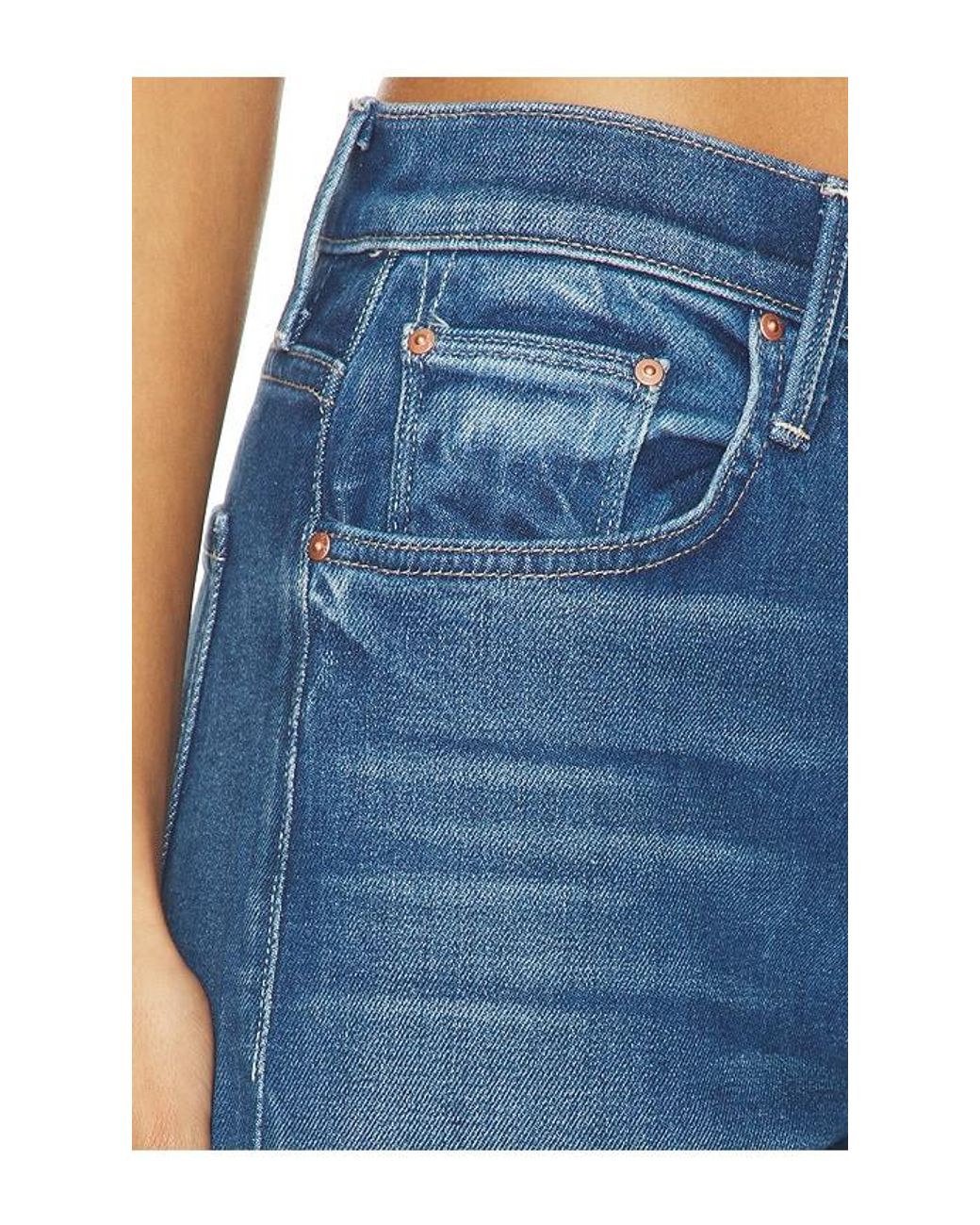 Mother Blue The Rerun Zip Sneak Jeans