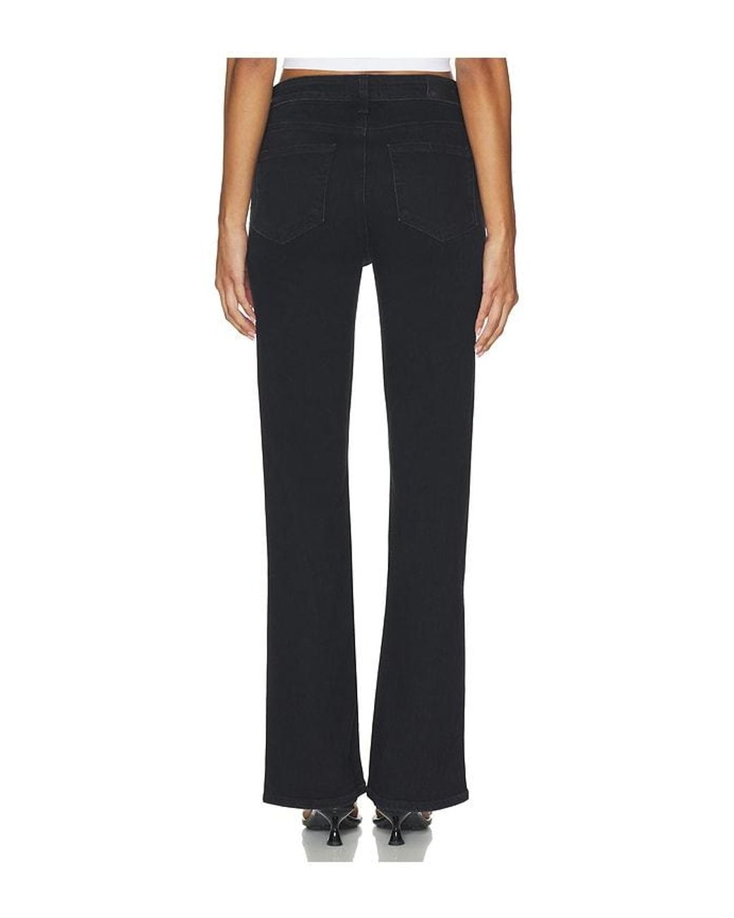 PAIGE Black High Rise Laurel Canyon With Twisted Seam Bootcut Jeans
