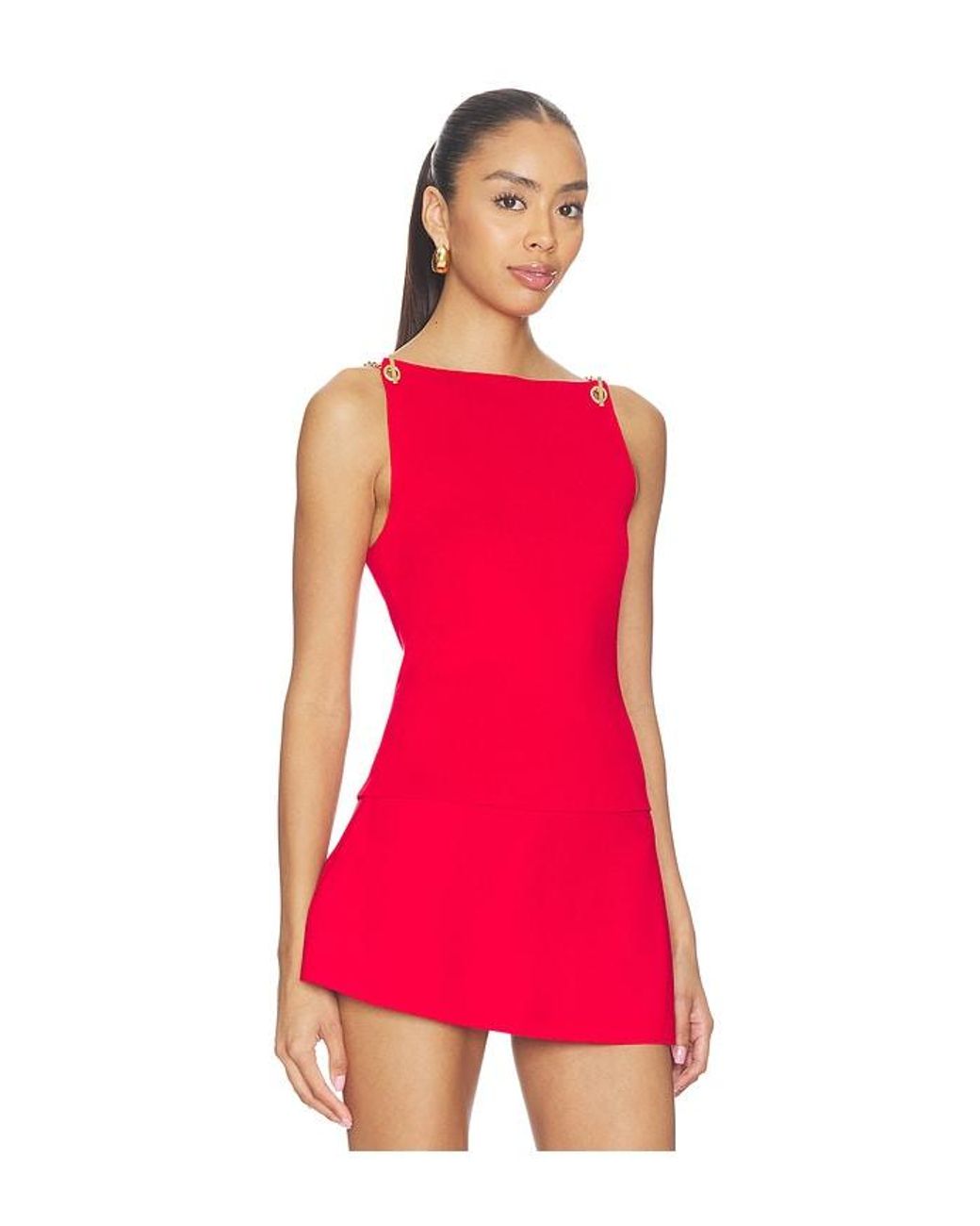 Cult Gaia Red Georgette Top