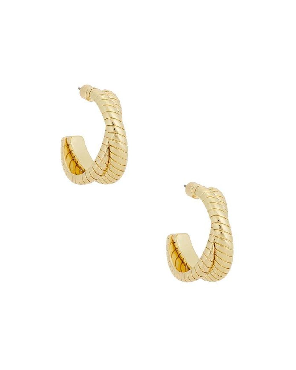 Roxanne Assoulin Metallic Double Cobra Hoop Earrings