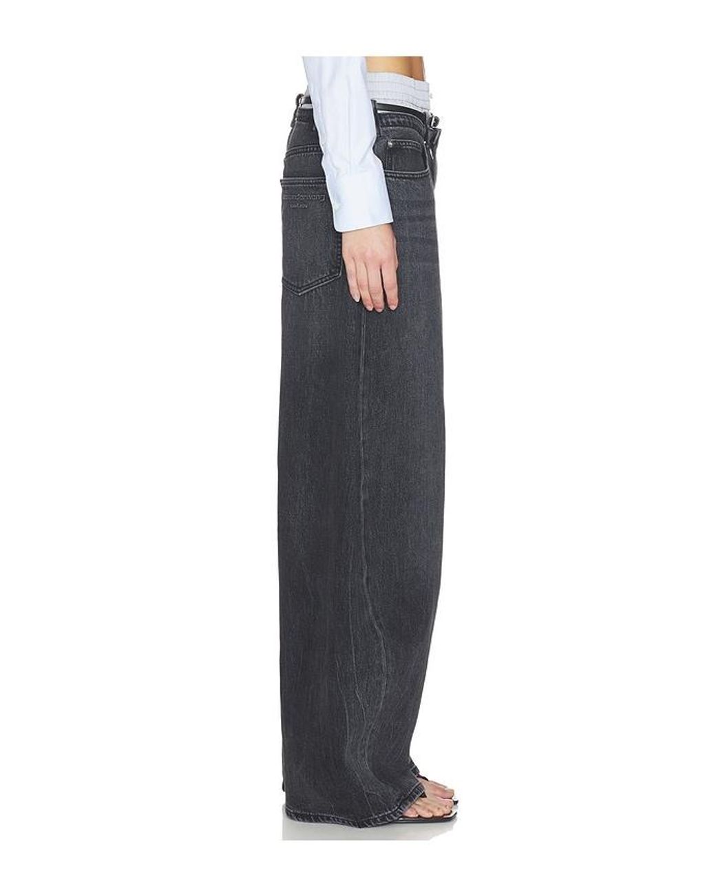 Alexander Wang Black Prestyle Blow Up Jeans With Leather Belt And Boxer