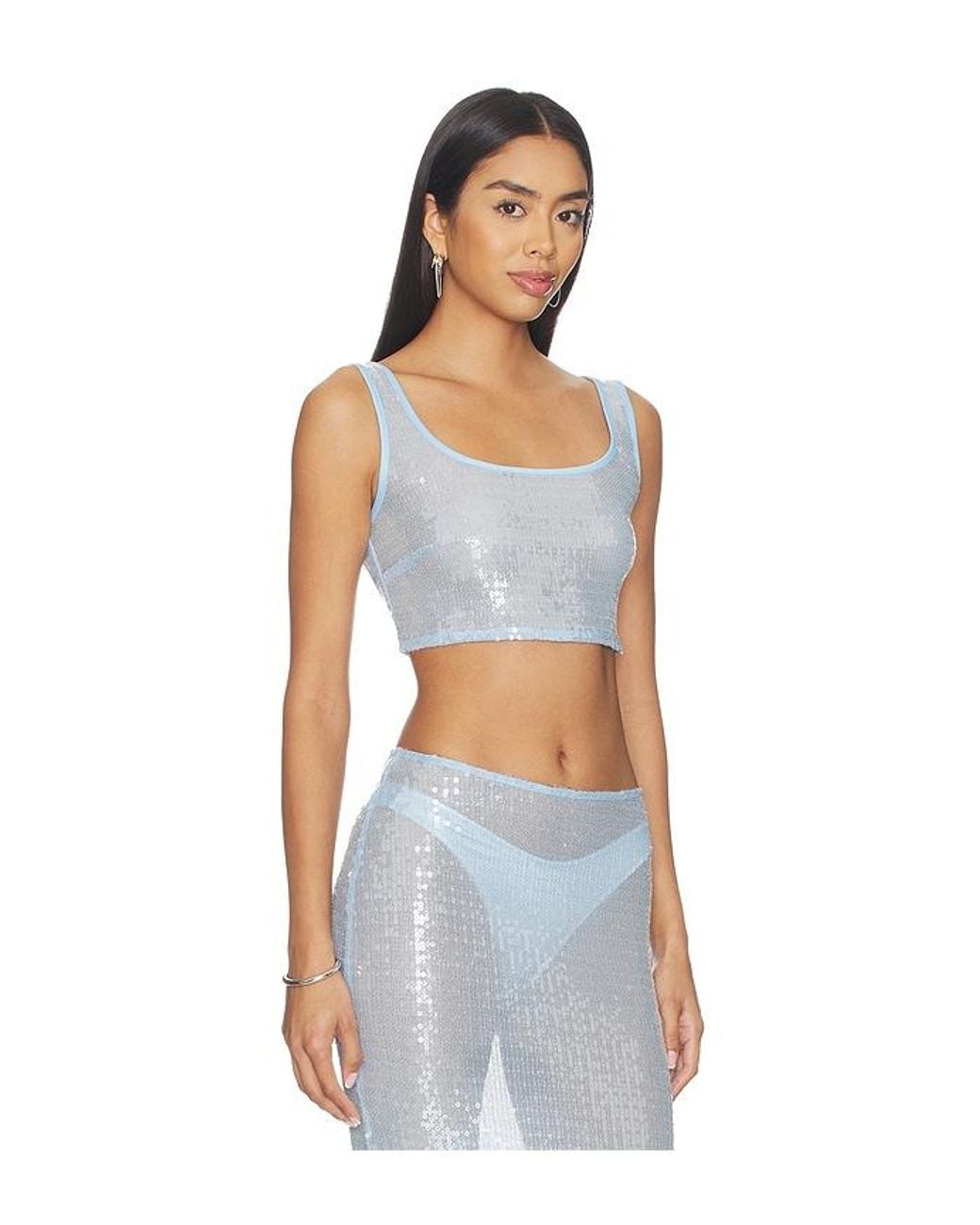 superdown White Melie Sequin Top