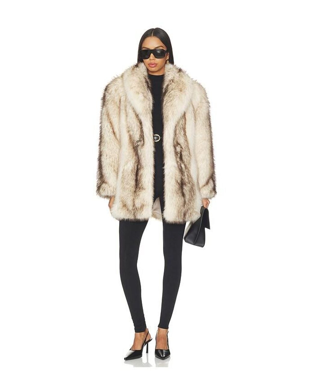 DUCIE Natural Emilia Fur Coat