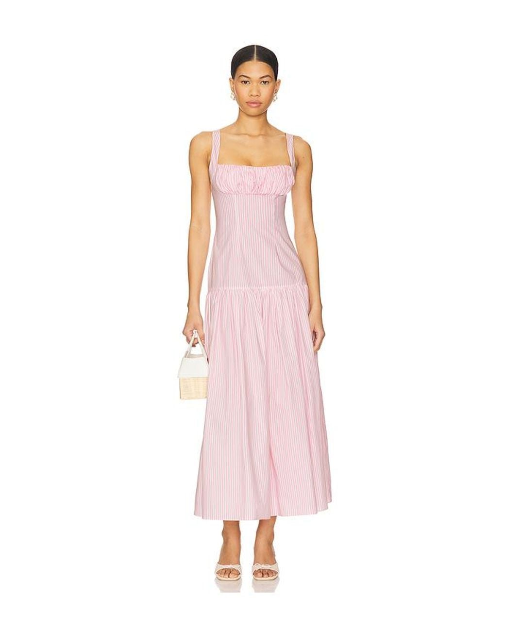 ROWEN ROSE Drop Waist Dress in Pink | Lyst UK