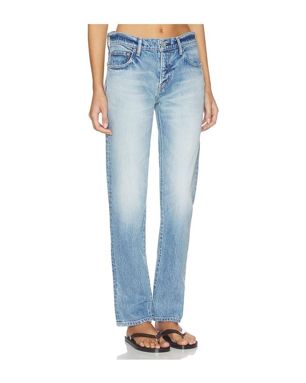 Moussy Blue Deland Slim Straight Leg Jeans