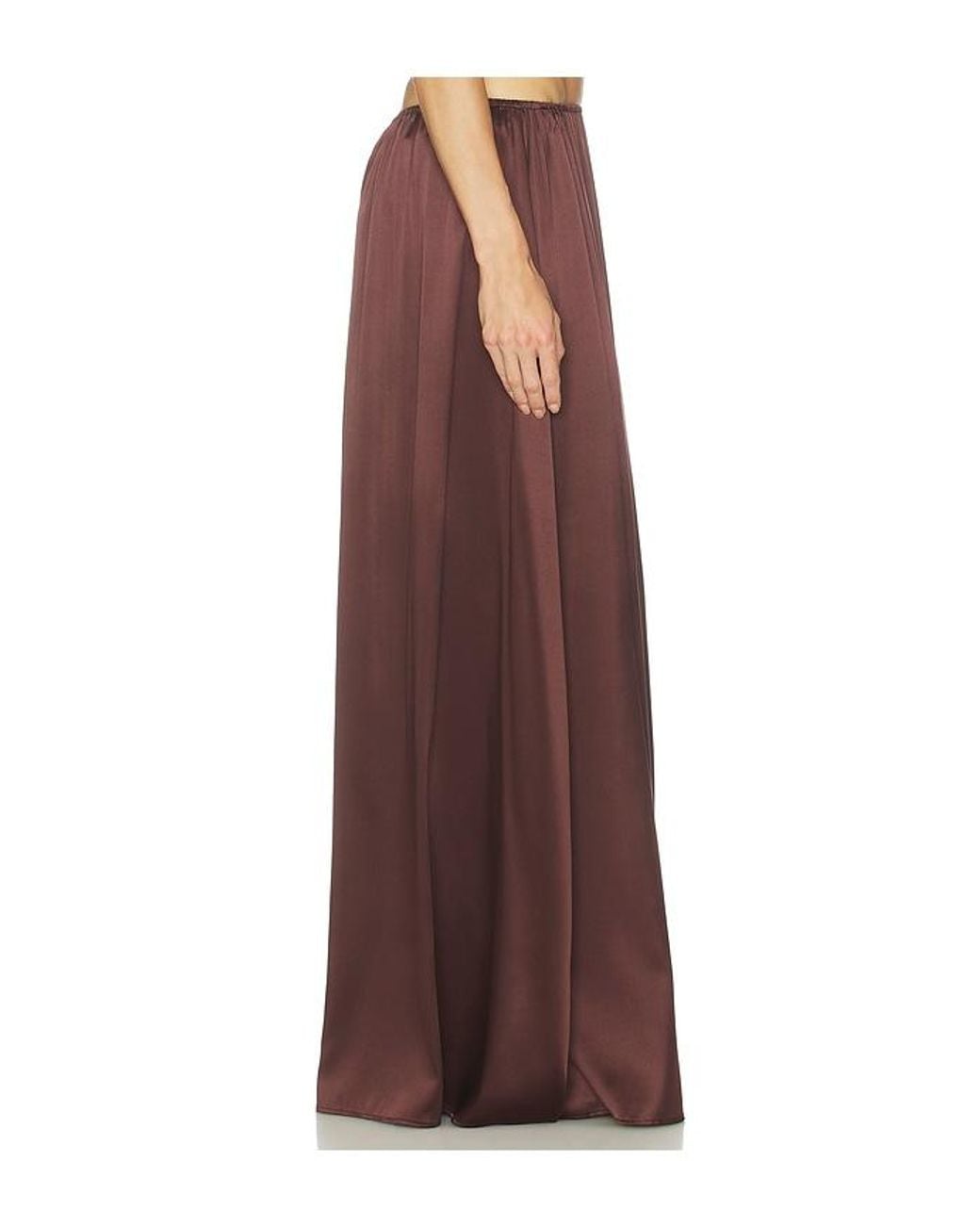 Helsa Brown The Silk Charmeuse Maxi Skirt