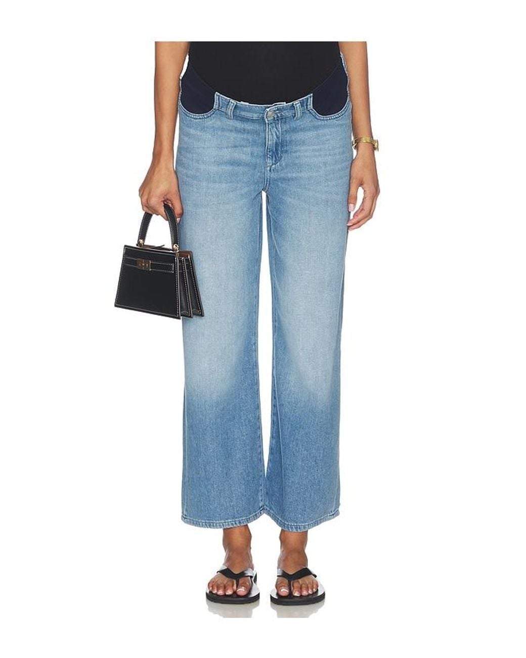 DL1961 Blue Hepburn Wide Leg Maternity Jeans