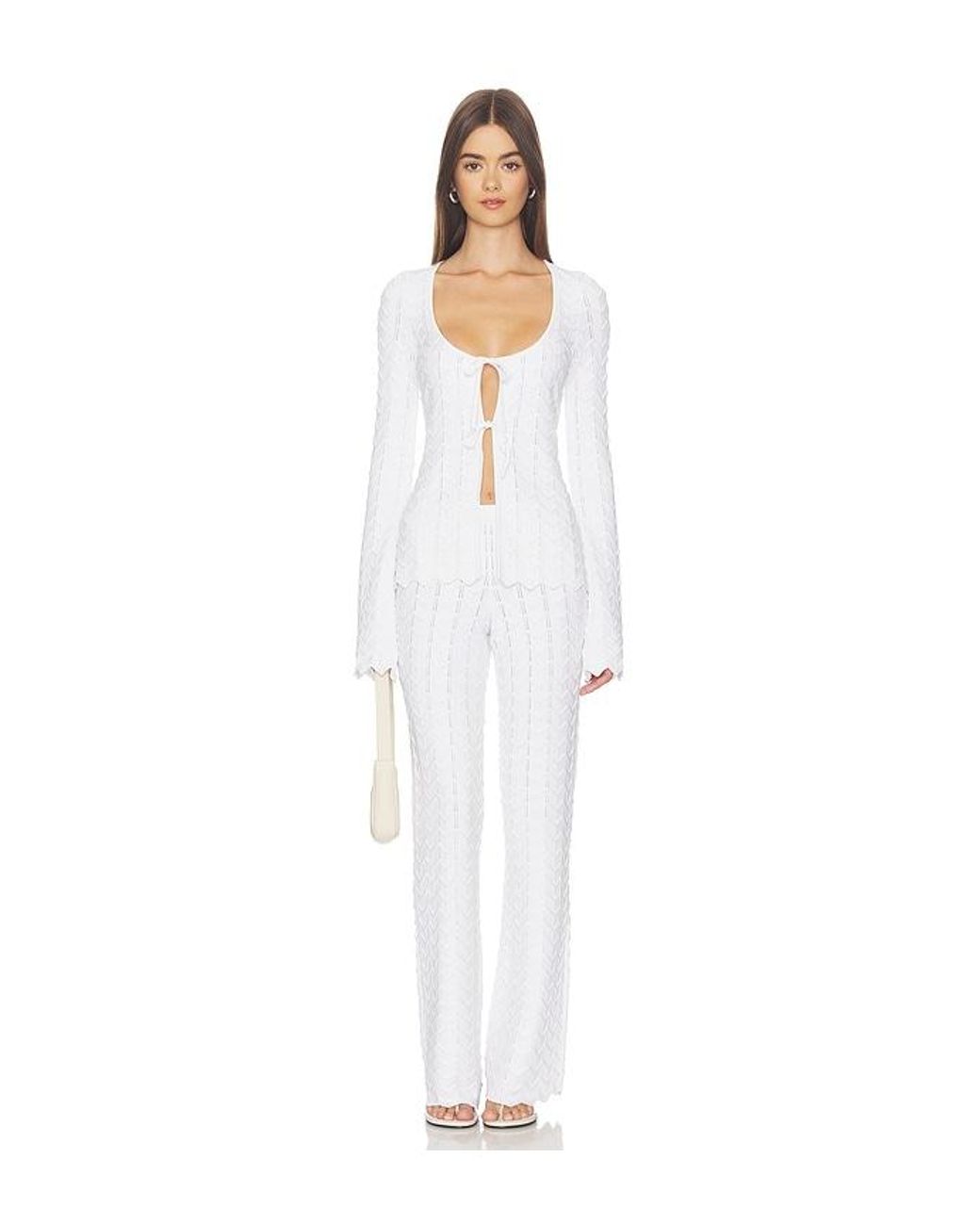 Lovers + Friends White Polly Knit Pant