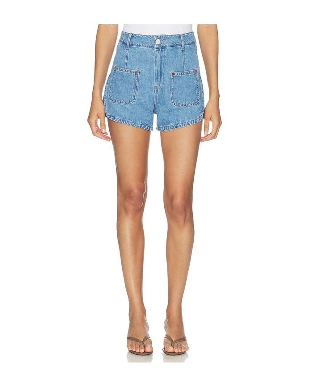Blank NYC Blue High Waisted Shorts