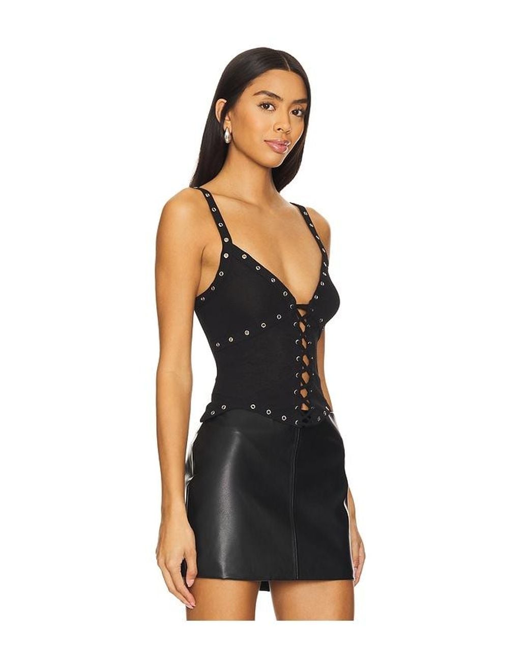 h:ours Black Arya Top