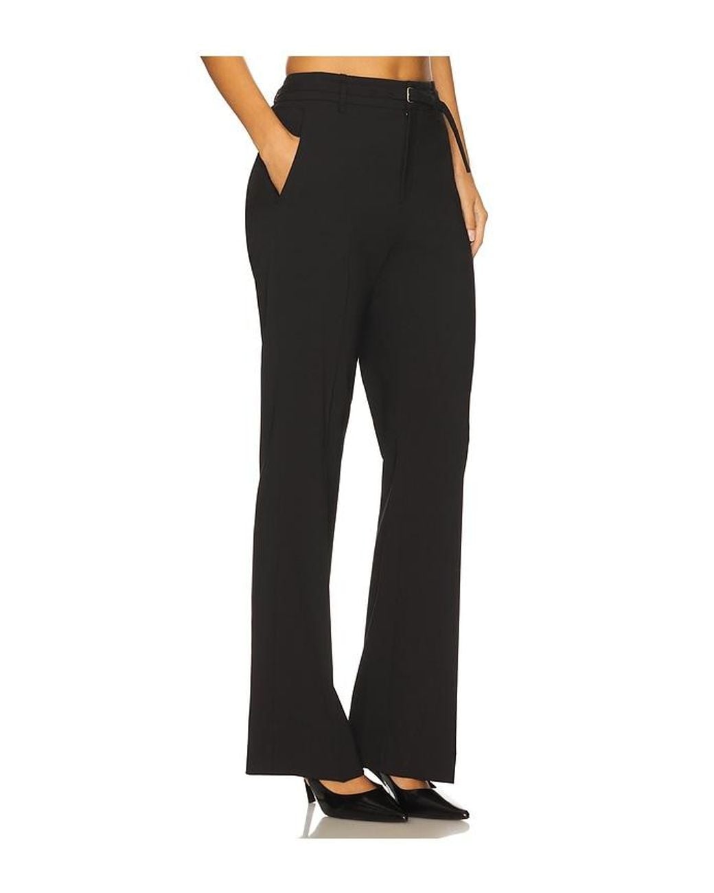 Vince Black Slim-Hose Mit Hohem Bund, Ausgestelltem Beinsaum & Gürtel