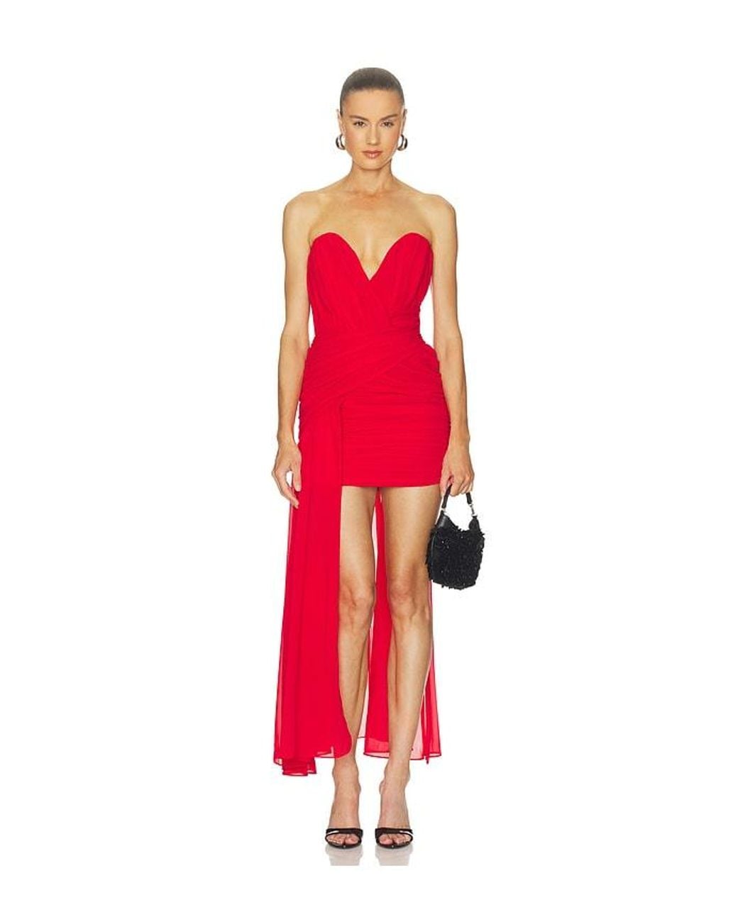Bardot Red Remalia Strapless Mini Dress