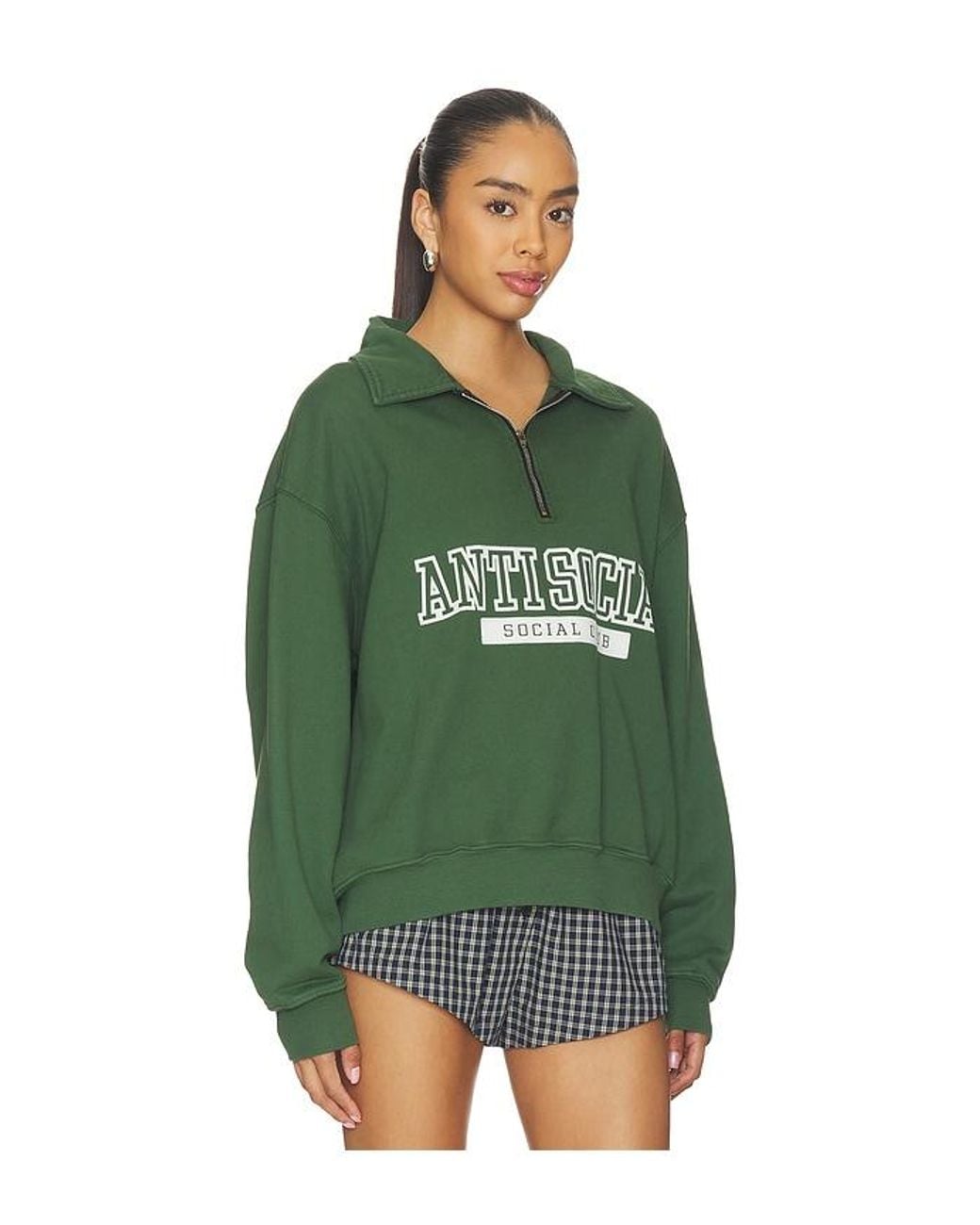 ANTI SOCIAL SOCIAL CLUB Green Washed Up Quarter Zip