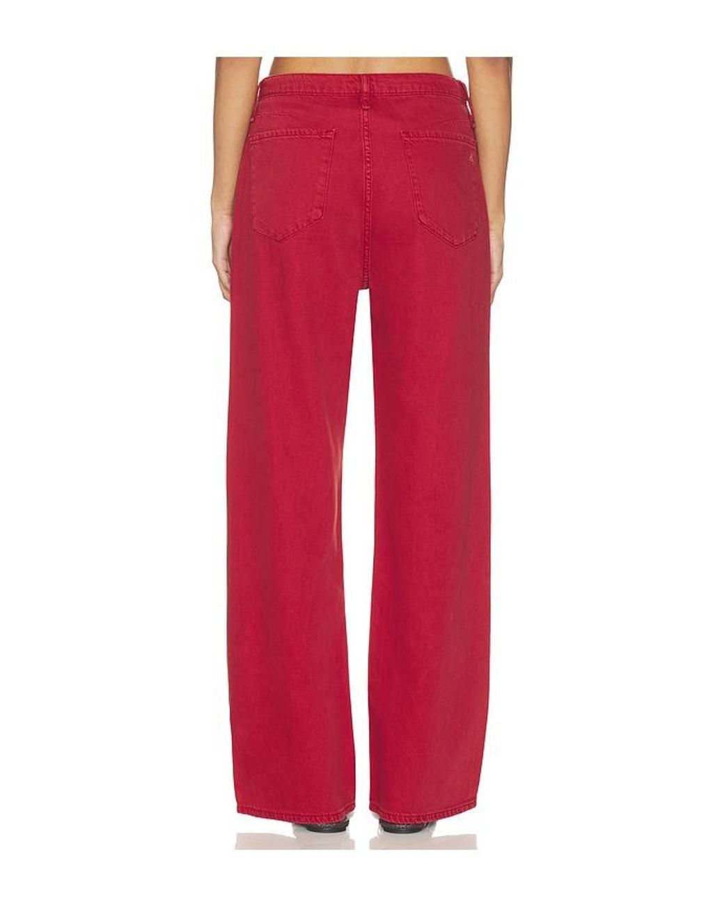 Rag & Bone Red Featherweight Phoebe Drawstring Wide Jeans