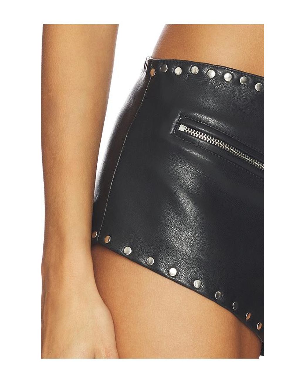 Lamarque Blue X Revolve Teegan Faux Leather Low Waist Hot Short