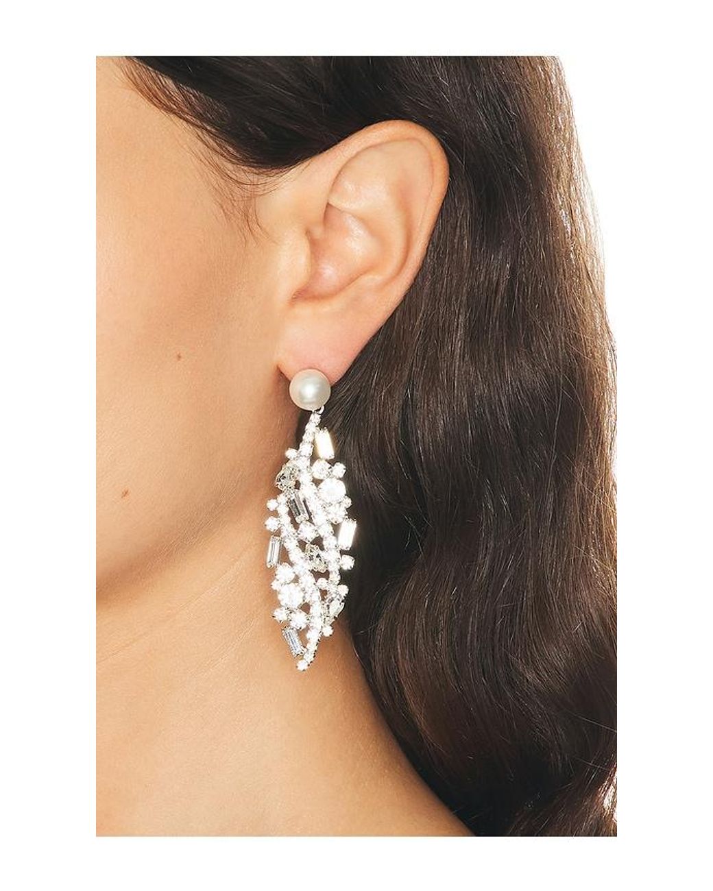 Magda Butrym White Drop Earrings