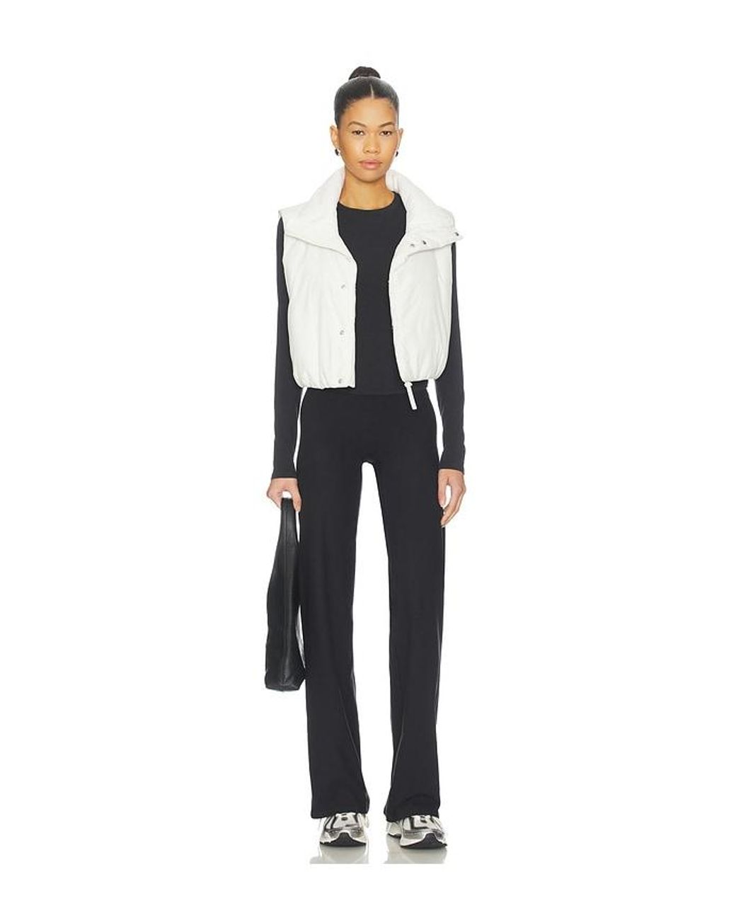 Beyond Yoga White Warm Up Puffer Vest